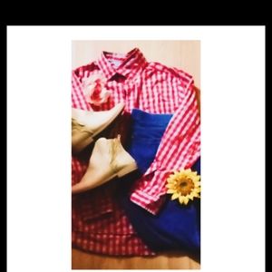 Woman's /men red long sleeve flannel